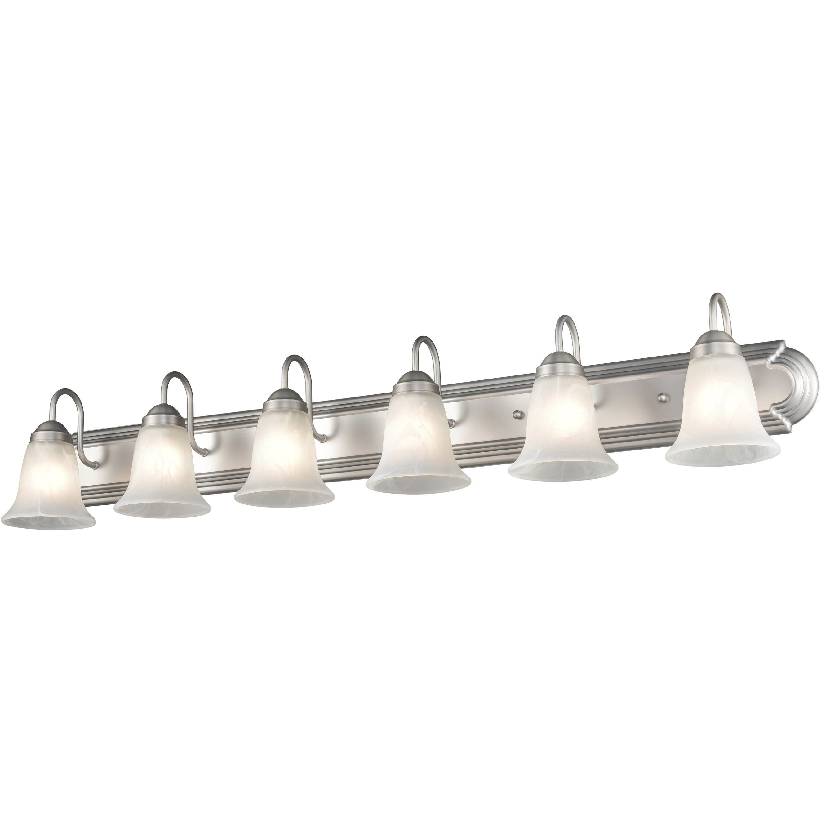 Compana 6 Light 48 inch Satin Nickel Bathroom Vanity Light Wall Light